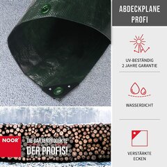 NOOR COACK TARPAULIN PROFI 140G/M2 GREEN I 4 X 8 M M I ОБЛАСТИ ОБЛАСТИ TARPAULIN для защиты от погоды I Идеально подходит для ультрафиолетового ультрафиолета, покрытого с обеих сторон, водонепроницаемы цена и информация | Садовые инструменты | 220.lv