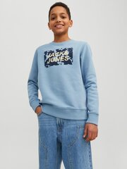 Jack & Jones bērnu sporta krekls 12234187*01, gaiši zils 5715368569384 cena un informācija | Zēnu jakas, džemperi, žaketes, vestes | 220.lv