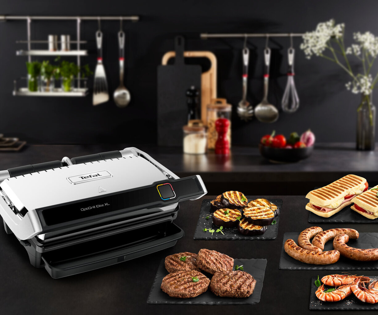 Закрытый гриль Электрический гриль TEFAL GC 760D OptiGrill XL цена | 220.lv