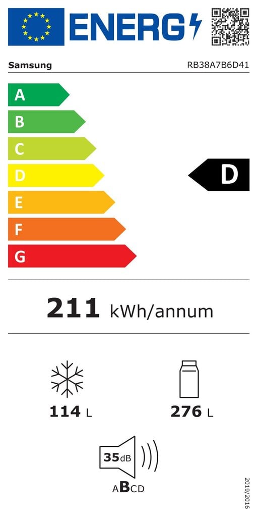 Ledusskapis Samsung RB38A7B6D41/EF цена и информация | Ledusskapji | 220.lv