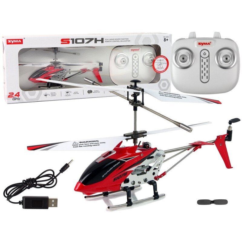 Tālvadības helikopters Syma S107H, sarkans цена и информация | Rotaļlietas zēniem | 220.lv