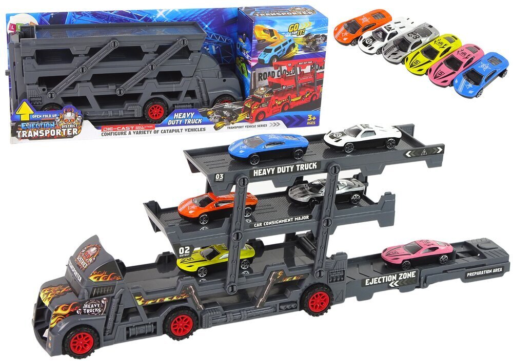 Liela trīsstāvu kravas automašīna Lean Toys Heavy Duty Truck cena un informācija | Rotaļlietas zēniem | 220.lv