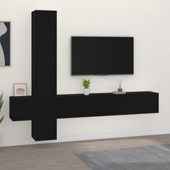 vidaXL 5-daļīgs TV skapīšu komplekts, inženierijas koks, melns cena un informācija | TV galdiņi | 220.lv