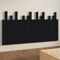 vidaXL sienas galvgalis, melns, 159,5x3x80 cm, priedes masīvkoks cena un informācija | Gultas | 220.lv