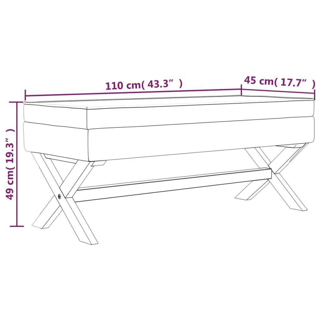 vidaXL uzglabāšanas sols, 110x45x49 cm, audums цена и информация | Sēžammaisi, pufi | 220.lv