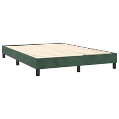 vidaXL atsperu gulta ar matraci, tumši zaļš samts, 140x190 cm цена и информация | Кровати | 220.lv