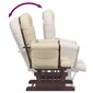 vidaXL šūpuļkrēsls ar kāju balstu, krēmbalts audums цена и информация | Atpūtas krēsli | 220.lv
