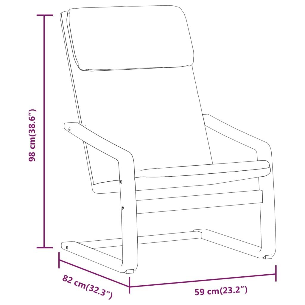 vidaXL atpūtas krēsls, melns audums cena un informācija | Atpūtas krēsli | 220.lv