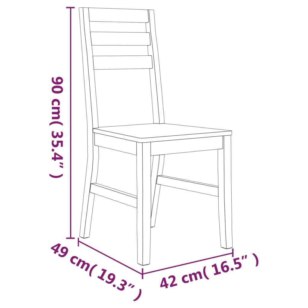 vidaXL virtuves krēsli, 8 gab., akācijas masīvkoks цена и информация | Virtuves un ēdamistabas krēsli | 220.lv