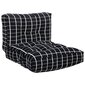 vidaXL palešu dīvāna matrači, 2 gab., melns četrstūru raksts цена и информация | Krēslu paliktņi | 220.lv