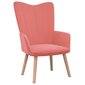 vidaXL atpūtas krēsls ar kāju balstu, rozā samts cena un informācija | Atpūtas krēsli | 220.lv