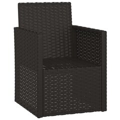 vidaXL dārza atpūtas krēsls ar matračiem, melns, PE rotangpalma cena un informācija | Dārza krēsli | 220.lv