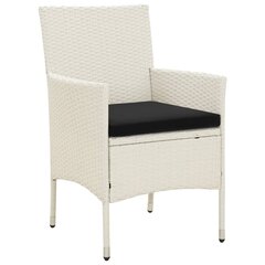 vidaXL dārza krēsli ar matračiem, 2 gab., balta PE rotangpalma cena un informācija | Dārza krēsli | 220.lv