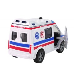 Metalowe Autko Van Pogotowie Ambulans Syreny Alarmowe HKG089 цена и информация | Конструктор автомобилей игрушки для мальчиков | 220.lv