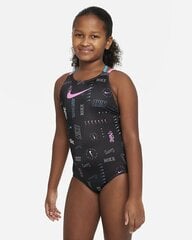 Nike bērnu peldkostīms NESSD737*001, melns/rozā 5063012040179 cena un informācija | Peldkostīmi meitenēm | 220.lv