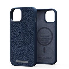Njord byElements Salmon Leather MagSafe, iPhone 14, blue - Case cena un informācija | Telefonu vāciņi, maciņi | 220.lv