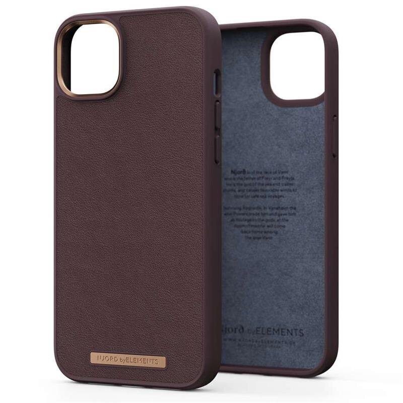 Njord byElements Genuine Leather, iPhone 14 Plus, dark brown - Case cena un informācija | Telefonu vāciņi, maciņi | 220.lv