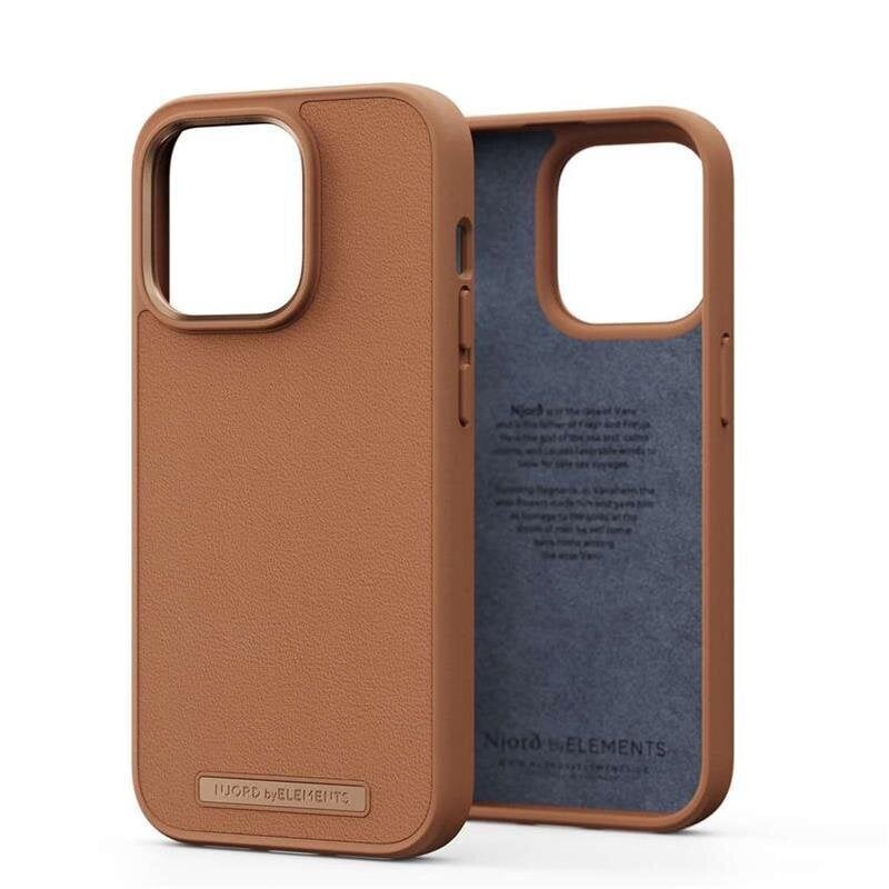 Njord byElements Genuine Leather, iPhone 14 Pro, cognac - Case cena un informācija | Telefonu vāciņi, maciņi | 220.lv