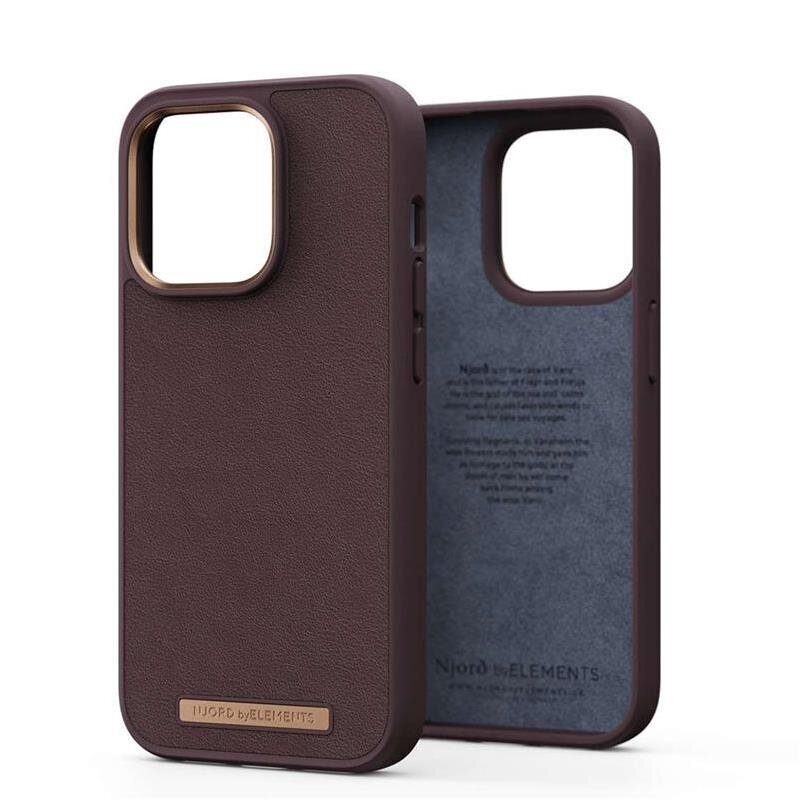 Njord byElements Genuine Leather, iPhone 14 Pro, dark brown - Case cena un informācija | Telefonu vāciņi, maciņi | 220.lv