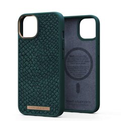 Njord byElements Salmon Leather MagSafe, iPhone 14, green - Case cena un informācija | Telefonu vāciņi, maciņi | 220.lv