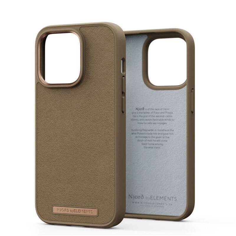 Njord byElements Suede Comfort+, iPhone 14 Pro, camel - Case cena un informācija | Telefonu vāciņi, maciņi | 220.lv