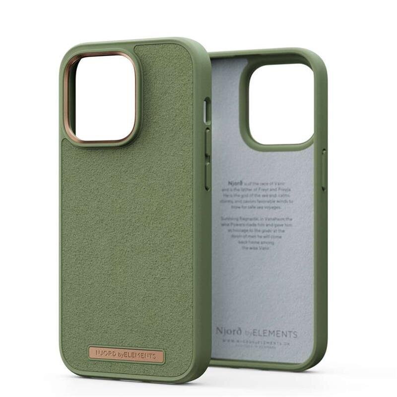 Njord byElements Suede Comfort+, iPhone 14 Plus, olive - Case цена и информация | Telefonu vāciņi, maciņi | 220.lv