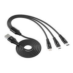 Vipfan X15 3-in-1 USB-C / Lightning / Micro 66W USB cable 1.2 м, gold-plated (white) цена и информация | Кабели для телефонов | 220.lv