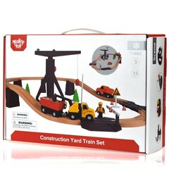 Набор деревянных железнодорожных путей, Tooky Toy цена и информация | Конструктор автомобилей игрушки для мальчиков | 220.lv