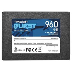 Patriot Burst 2.5 SSD SATA III 960GB cietais disks cena un informācija | Iekšējie cietie diski (HDD, SSD, Hybrid) | 220.lv