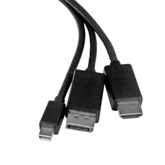 Mini Display Porta uz HDMI Adapteris Startech DPMDPHD2HD (2 m) Melns cena un informācija | Kabeļi un vadi | 220.lv