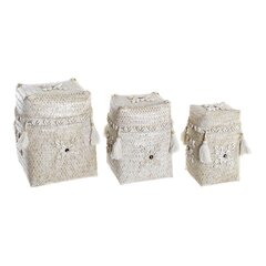 Набор корзин DKD Home Decor, белый бамбук (24 x 24 x 30 ссм) (3 шт.) цена и информация | Ящики для вещей | 220.lv