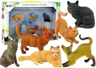 Dažādu šķirņu kaķu figūriņu komplekts, 6 gab. cena un informācija | Rotaļlietas zēniem | 220.lv