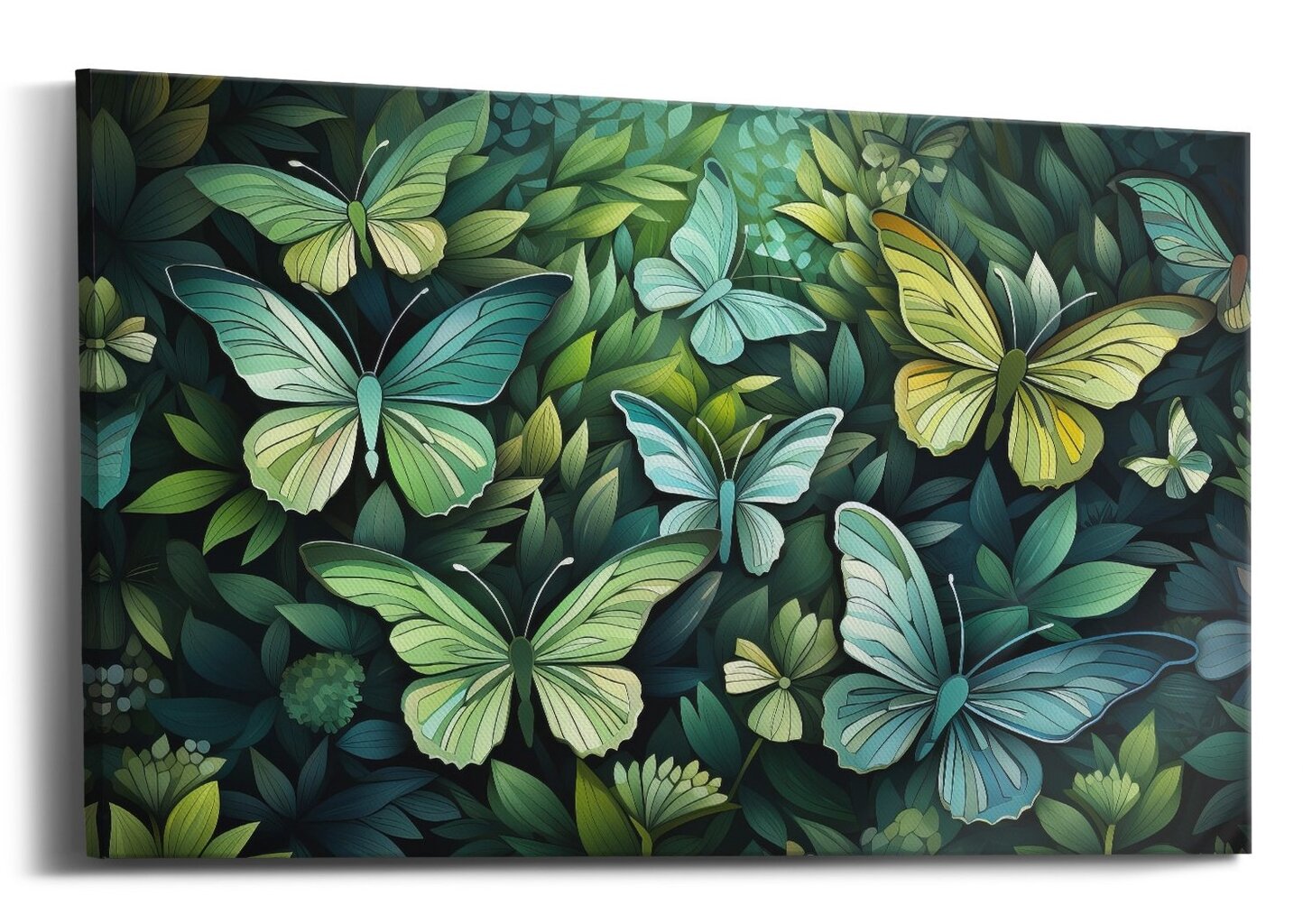 Glezna Green Butterflies cena un informācija | Gleznas | 220.lv
