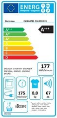 Electrolux EW9H478S kaina ir informacija | Сушилки для белья | 220.lv