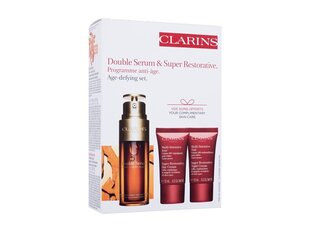 Double Serum komplekts Clarins: pretnovecošanās serums, 50 ml + dienas krēms, 15 ml + nakts krēms, 15 ml cena un informācija | Serumi sejai, eļļas | 220.lv