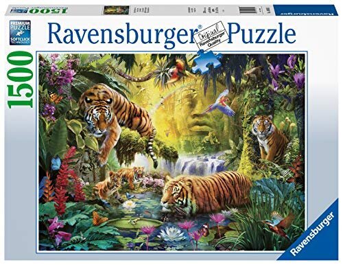 Puzle Ravensburger Mierīgie tīģeri, 1500 d. cena un informācija | Puzles, 3D puzles | 220.lv