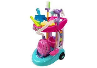 Bērnu ratiņi ar putekļu sūcēju un tīrīšanas piederumiem cena un informācija | Rotaļlietas meitenēm | 220.lv