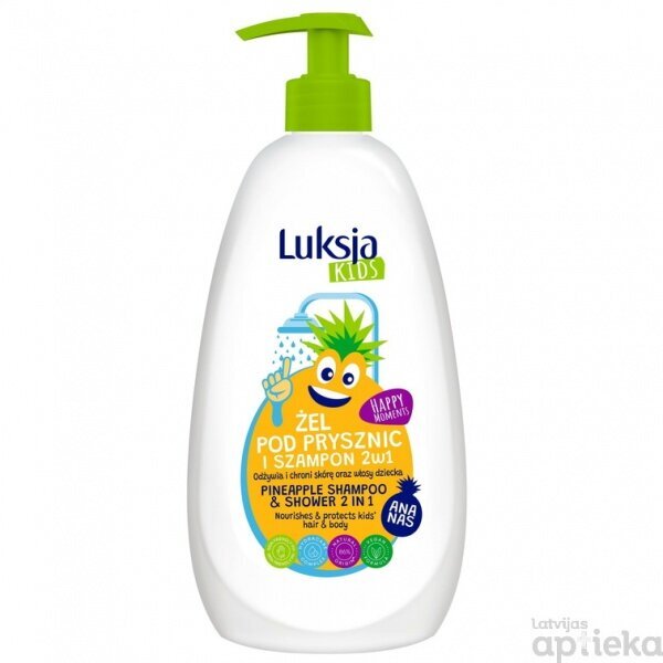 LUKSJA KIDS 2 in 1 Pineapple dušas želeja & šampūns 500ml cena un informācija | Bērnu kosmētika, līdzekļi jaunajām māmiņām | 220.lv