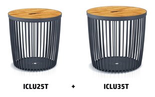 2 universālu grozu komplekts CLUBO ar bambusa vākiem 25+35l antracīta krāsā cena un informācija | Veļas grozi un mantu uzglabāšanas kastes | 220.lv