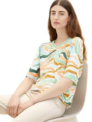 Tom Tailor sieviešu t-krekls 1035483*31122, zaļš/oranžs 4066887119415 cena un informācija | T-krekli sievietēm | 220.lv