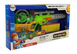 Šautene ar putuplasta lodēm un mērķi, zaļa, 59 cm cena un informācija | Rotaļlietas zēniem | 220.lv
