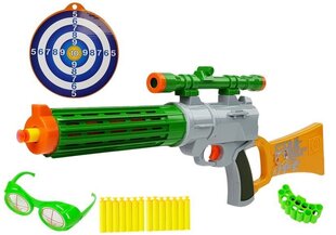 Šautene ar putuplasta lodēm un mērķi, pelēkā krāsā, 59 cm cena un informācija | Rotaļlietas zēniem | 220.lv