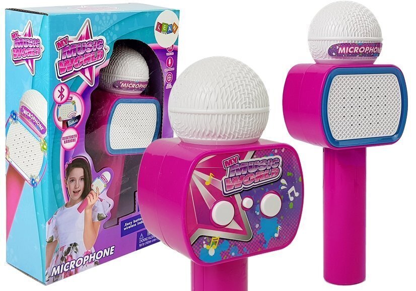 Bērnu mikrofons ar bezvadu karaoke Bluetooth skaļruni (rozā) cena un informācija | Attīstošās rotaļlietas | 220.lv