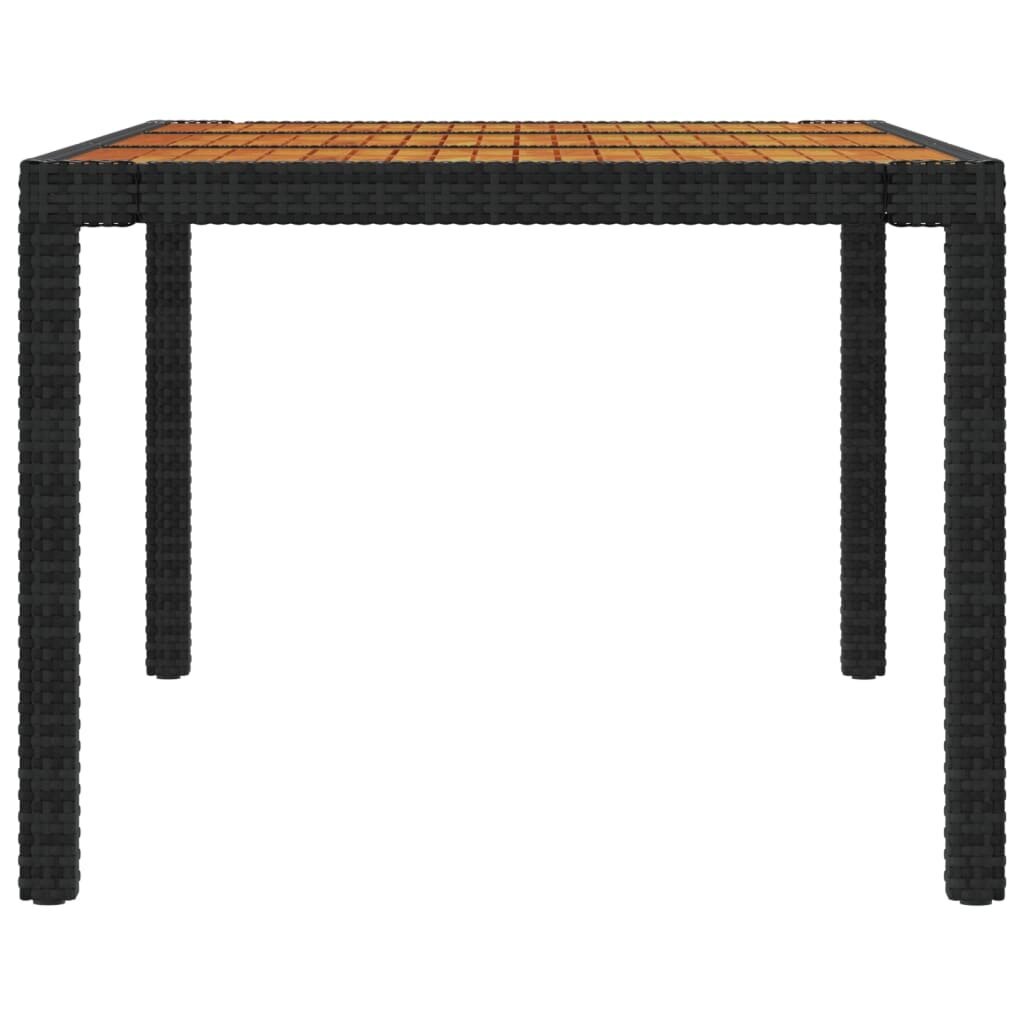 Dārza galds vidaXL, 190x90x75 cm, melns cena un informācija | Dārza galdi | 220.lv