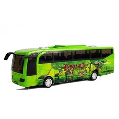 Autobuss Jurassic Park Bus Green Dinosaurs Spring Drive Light Sound, zaļš цена и информация | Игрушки для мальчиков | 220.lv