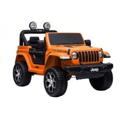 Divvietīgs bērnu elektroauto Jeep Rubicon 4x4, oranžs cena un informācija | Elektromobīļi bērniem | 220.lv