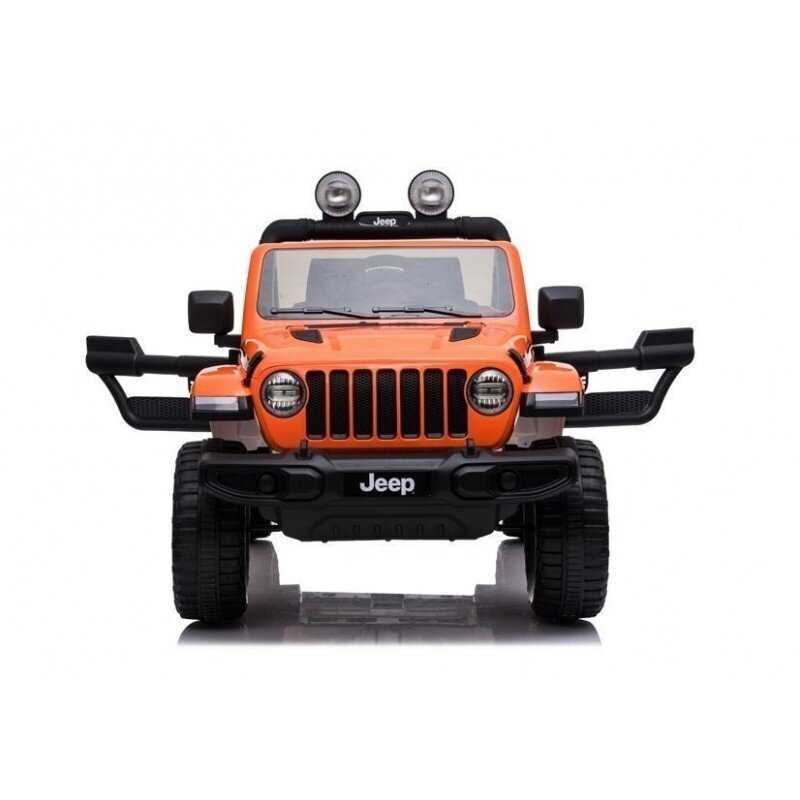 Divvietīgs bērnu elektroauto Jeep Rubicon 4x4, oranžs цена и информация | Bērnu elektroauto | 220.lv