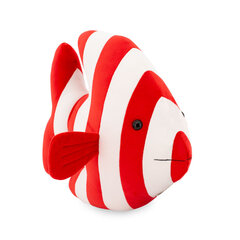 Spilvens dekoratīvā rotaļlieta : Zivs strīpaina sarkana (30cm) cena un informācija | Dekoratīvie spilveni un spilvendrānas | 220.lv