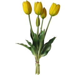 Mākslīgās tulpes, dzeltenas, 5 gab. cena un informācija | Mākslīgie ziedi | 220.lv