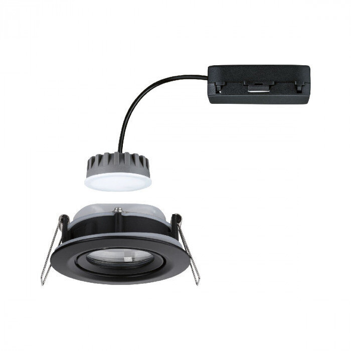 LED iebūvējams gaismeklis Nova Plus Coin Viens gaismeklis Grozāms IP65 apaļš 93mm 30° 6W 470lm 230V regulējams 2700K Melns matēts cena un informācija | Iebūvējamās lampas, LED paneļi | 220.lv